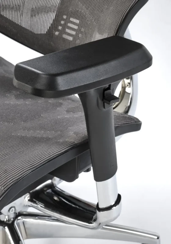 Fotel obrotowy Ethan ergonomiczny z siatki z zagłówkiem do biura popiel