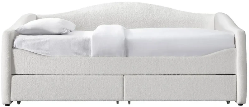 Łóżko Caydence 90X200 cm z szufladami kremowy