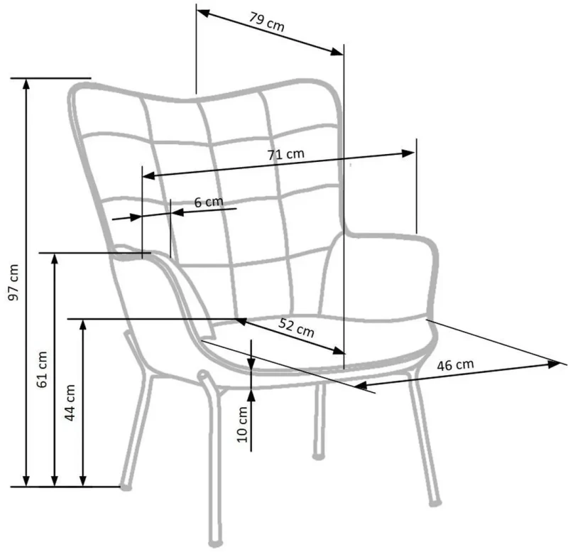 Fotel wypoczynkowy Castel do salonu ciemny zielony/czarny
