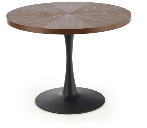 Stół okrągły Carmelo 100 cm orzech / czarny