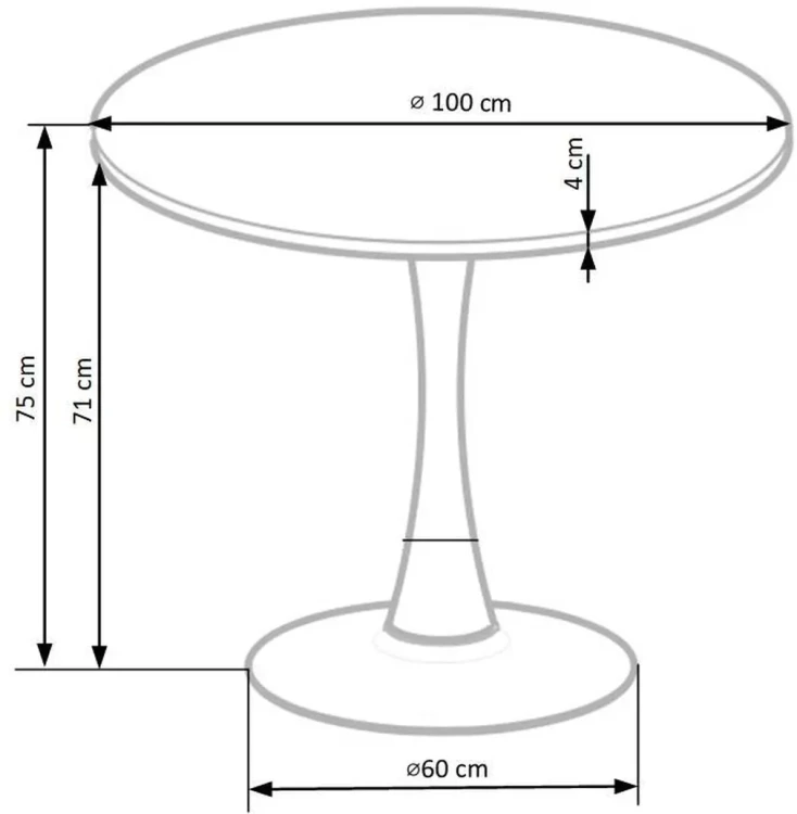 Stół okrągły Carmelo 100 cm orzech / czarny