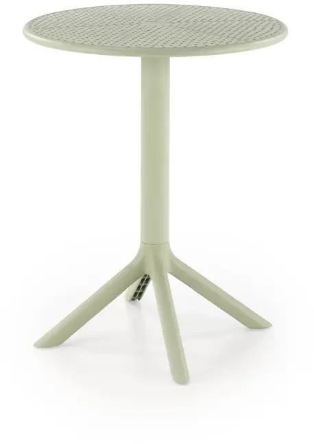 Stół ogrodowy Calvo okrągły nowoczesny polipropylen na taras 60 cm miętowy