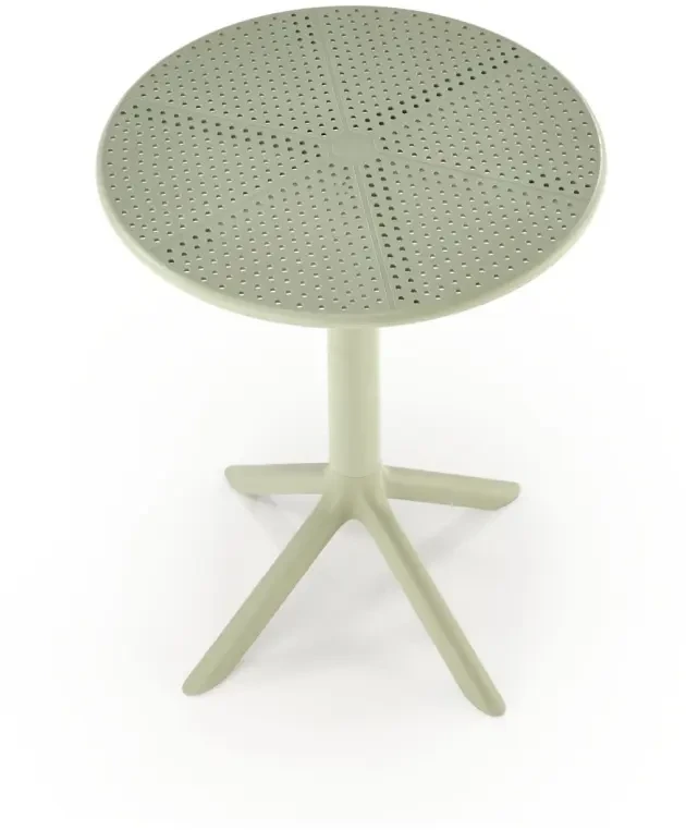 Stół ogrodowy Calvo okrągły nowoczesny polipropylen na taras 60 cm miętowy