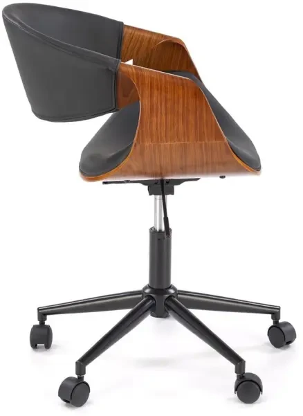 Fotel obrotowy Bilbo do biura czarny / orzechowy