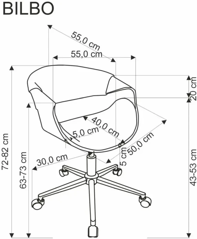 Fotel obrotowy Bilbo do biura czarny / orzechowy