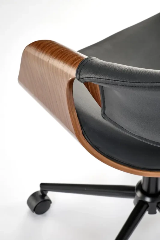Fotel obrotowy Bilbo do biura czarny / orzechowy