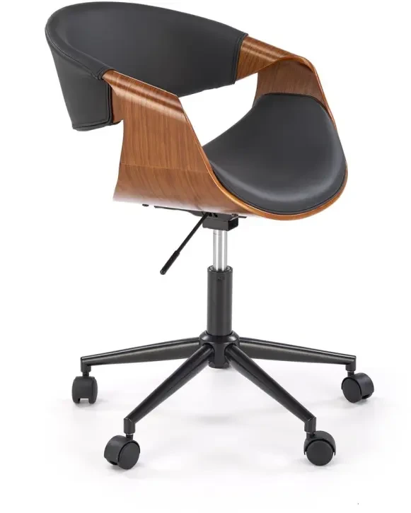Fotel obrotowy Bilbo do biura czarny / orzechowy