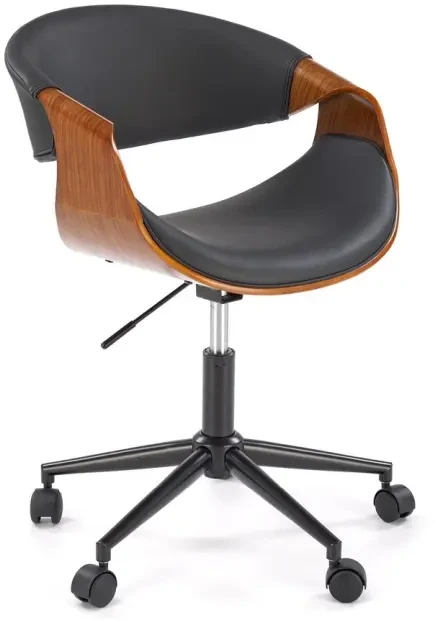 Fotel obrotowy Bilbo do biura czarny / orzechowy