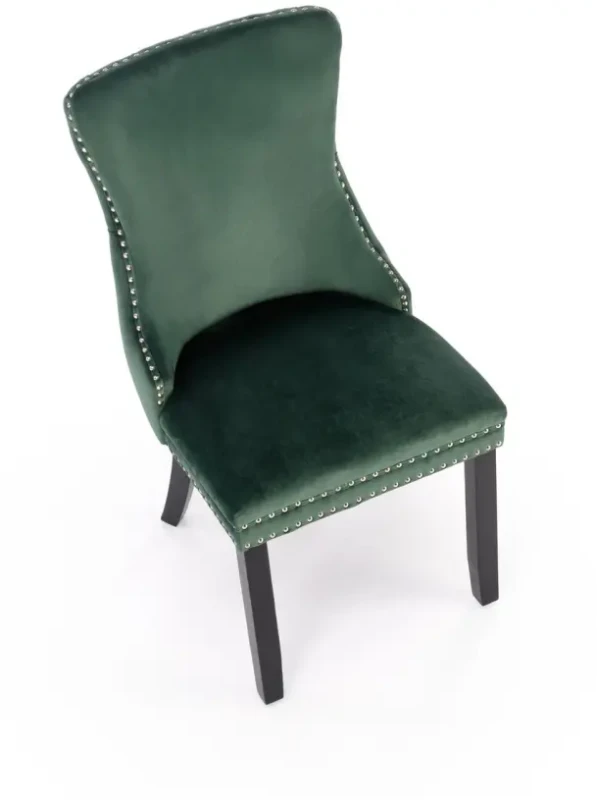 Krzesło tapicerowane Alda z pikowanym oparciem do jadalni ciemny zielony