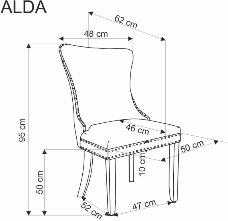 Krzesło tapicerowane Alda z pikowanym oparciem do jadalni ciemny zielony