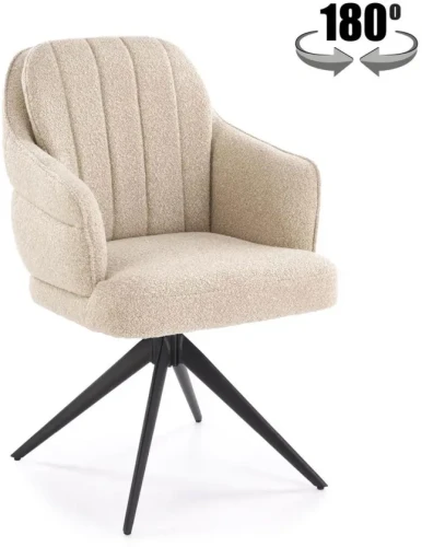 Krzesło obrotowe K570 tapicerowane do jadalni beżowy