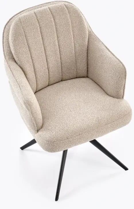 Krzesło obrotowe K570 tapicerowane do jadalni beżowy