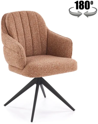 Krzesło obrotowe K570 tapicerowane do jadalni cynamonowy