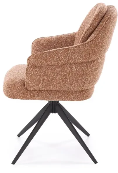 Krzesło obrotowe K570 tapicerowane do jadalni cynamonowy