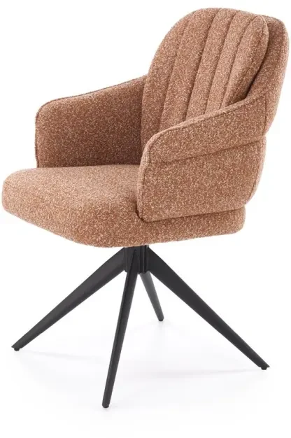 Krzesło obrotowe K570 tapicerowane do jadalni cynamonowy