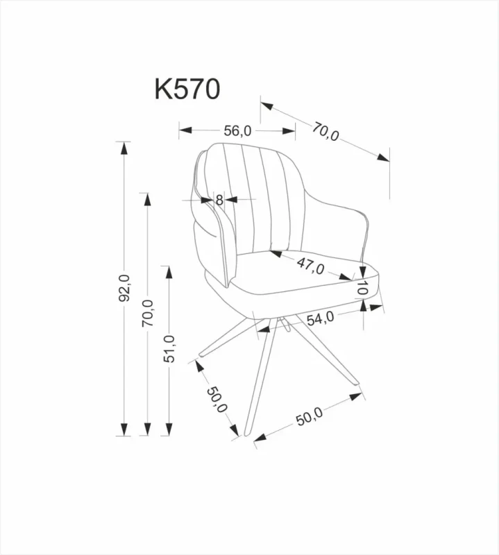 Krzesło obrotowe K570 tapicerowane do jadalni cynamonowy