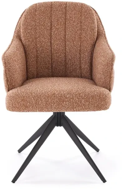 Krzesło obrotowe K570 tapicerowane do jadalni cynamonowy