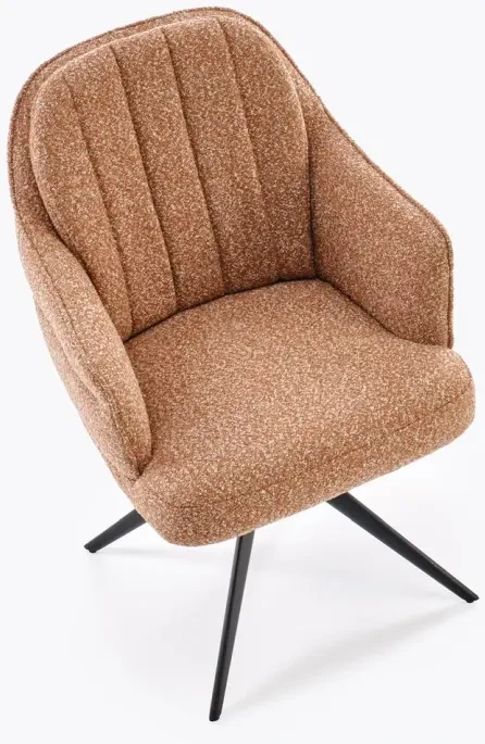 Krzesło obrotowe K570 tapicerowane do jadalni cynamonowy