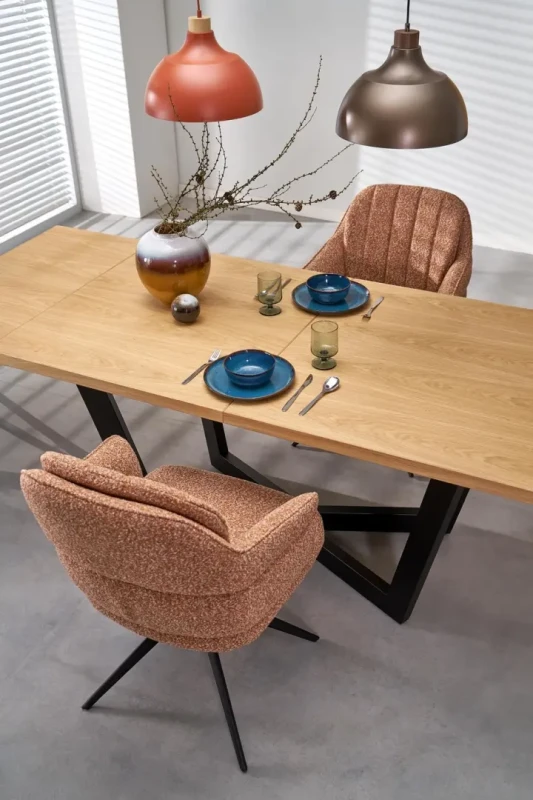 Krzesło obrotowe K570 tapicerowane do jadalni cynamonowy