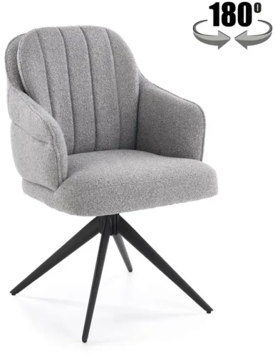 Krzesło obrotowe K570 tapicerowane do jadalni popielaty