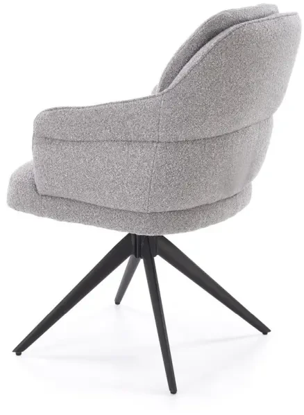 Krzesło obrotowe K570 tapicerowane do jadalni popielaty