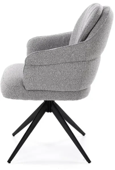 Krzesło obrotowe K570 tapicerowane do jadalni popielaty