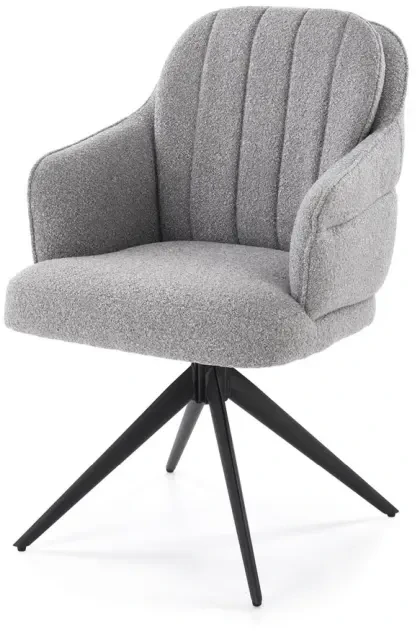 Krzesło obrotowe K570 tapicerowane do jadalni popielaty
