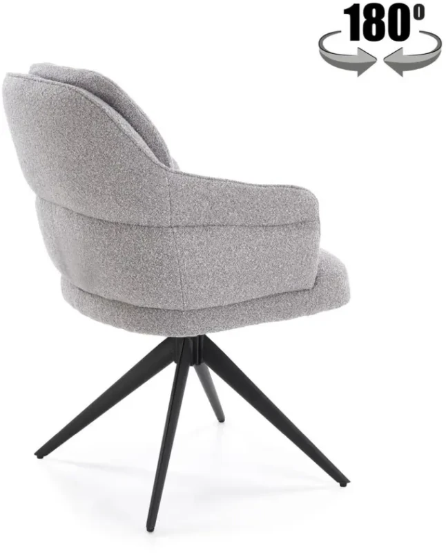 Krzesło obrotowe K570 tapicerowane do jadalni popielaty