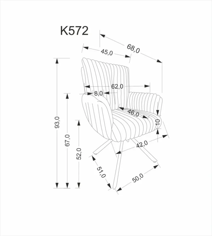 Krzesło obrotowe K572 tapicerowane do jadalni kremowy