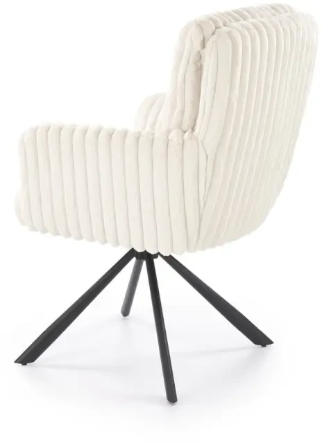 Krzesło obrotowe K572 tapicerowane do jadalni kremowy