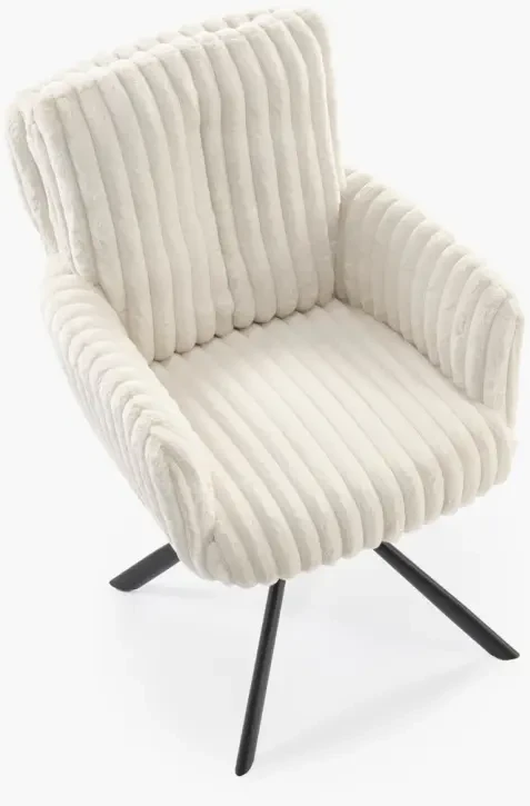 Krzesło obrotowe K572 tapicerowane do jadalni kremowy