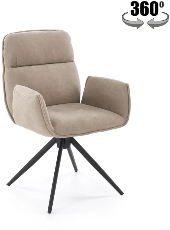 Krzesło obrotowe K574 tapicerowane do jadalni beżowy
