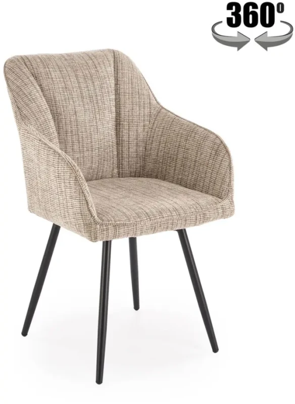 Krzesło obrotowe K576 tapicerowane do jadalni beżowy