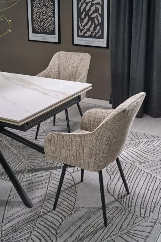 Krzesło obrotowe K576 tapicerowane do jadalni beżowy