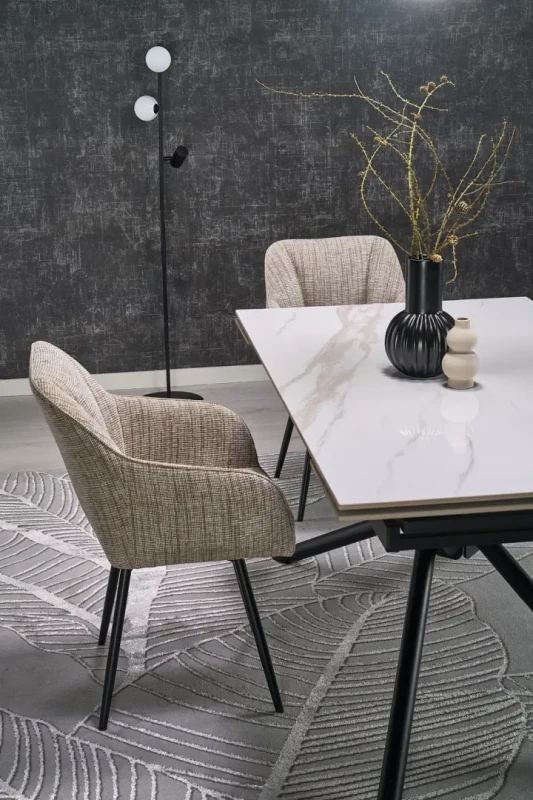 Krzesło obrotowe K576 tapicerowane do jadalni beżowy