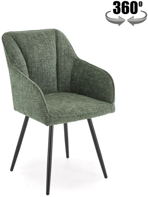 Krzesło obrotowe K576 tapicerowane do jadalni oliwkowy