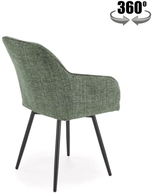 Krzesło obrotowe K576 tapicerowane do jadalni oliwkowy