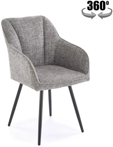 Krzesło obrotowe  K576 tapicerowane do jadalni popielaty