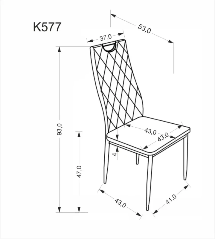 Krzesło K577 tapicerowane do jadalni czarny