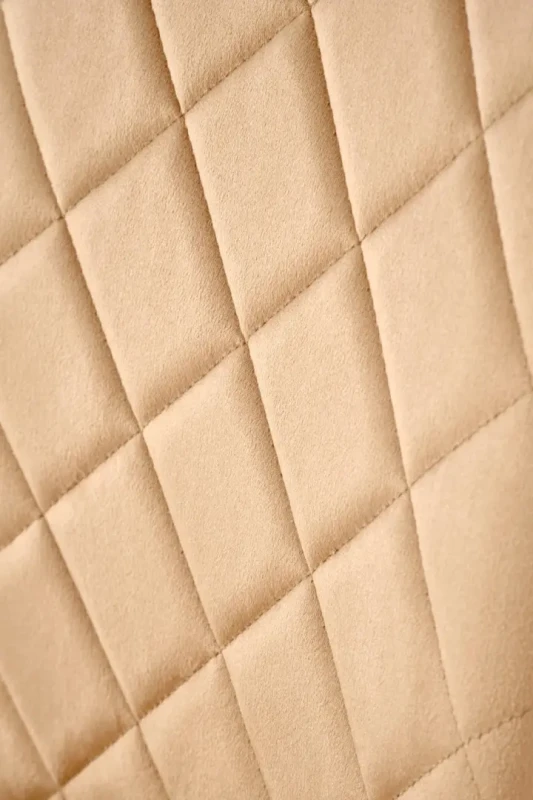 Krzesło tapicerowane K578 welurowe pikowane z oparciem do jadalni beżowy / srebrny