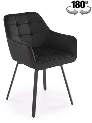 Krzesło obrotowe K588 tapicerowane do jadalni czarny