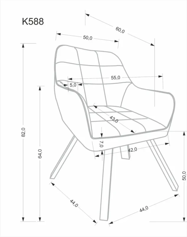 Krzesło obrotowe K588 tapicerowane do jadalni czarny