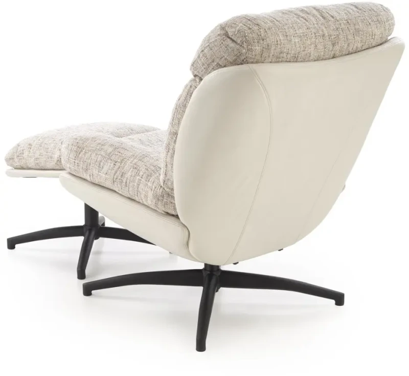 Fotel z podnóżkiem Kronos wypoczynkowy z funkcją kołyski do salonu beżowy