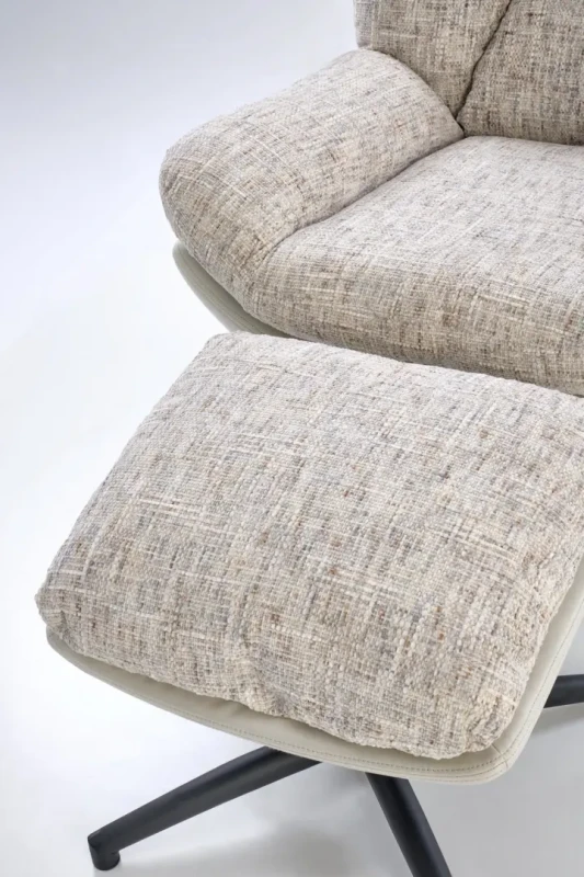 Fotel z podnóżkiem Kronos wypoczynkowy z funkcją kołyski do salonu beżowy