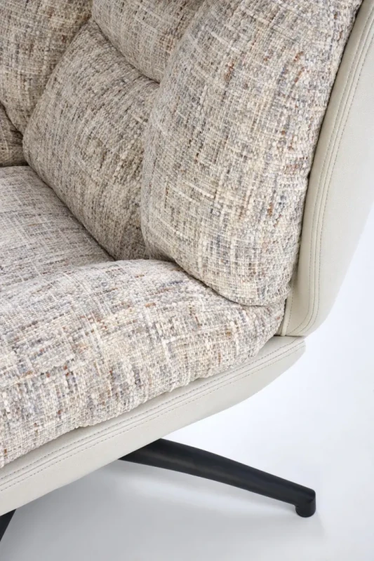 Fotel z podnóżkiem Kronos wypoczynkowy z funkcją kołyski do salonu beżowy