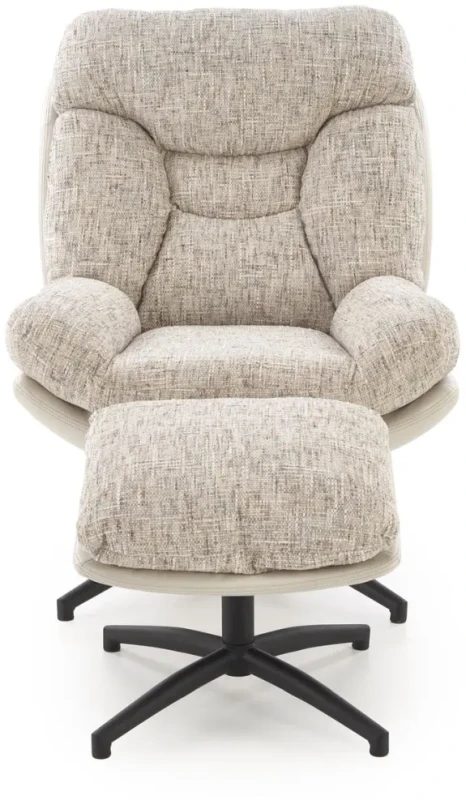 Fotel z podnóżkiem Kronos wypoczynkowy z funkcją kołyski do salonu beżowy