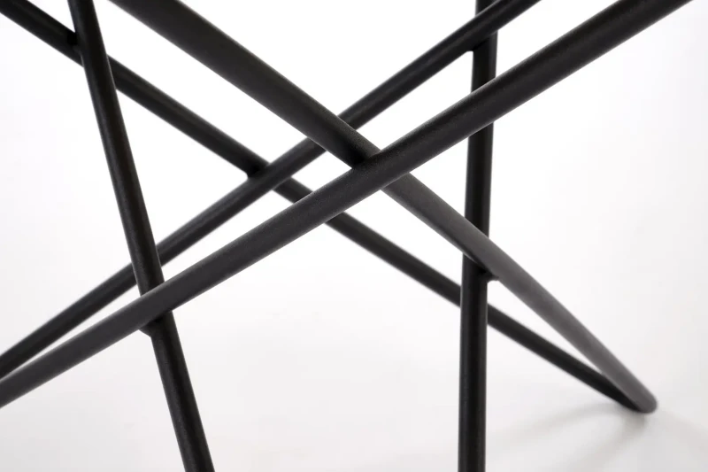 Ława stolik kawowy okrągły Leila 60 cm biały marmur / czarny