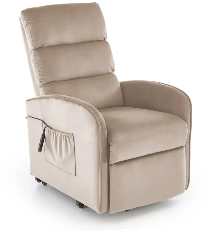 Fotel wypoczynkowy Maroni z funkcją elektrycznego rozkładania do salonu beżowy