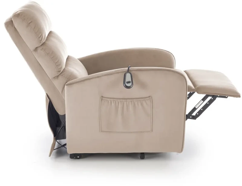 Fotel wypoczynkowy Maroni z funkcją elektrycznego rozkładania do salonu beżowy