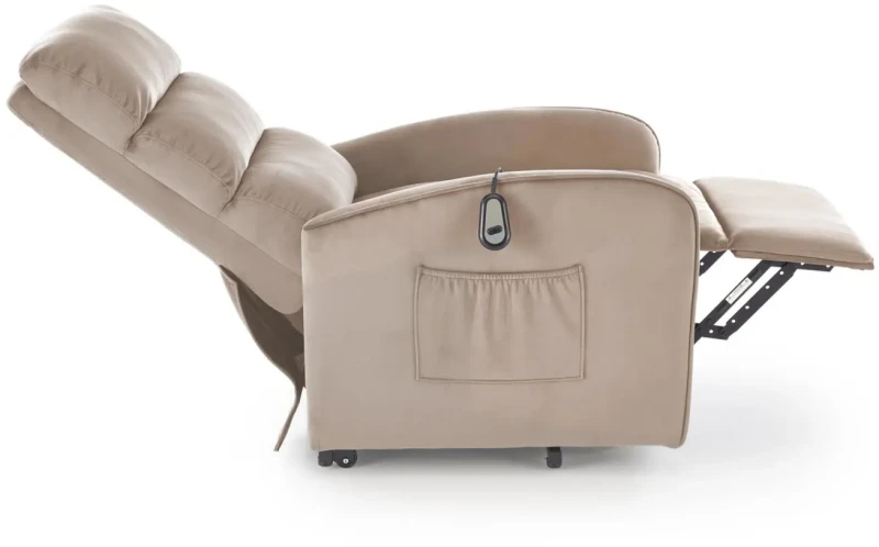 Fotel wypoczynkowy Maroni z funkcją elektrycznego rozkładania do salonu beżowy